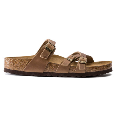 Birkenstock Franca Oiled Leather Sandals for Women Tobacco Brown