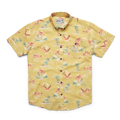 Howler Brothers Mansfield Short Sleeve Shirt for Men Flamingo Flamboyance #color_flamingo-flamboyance