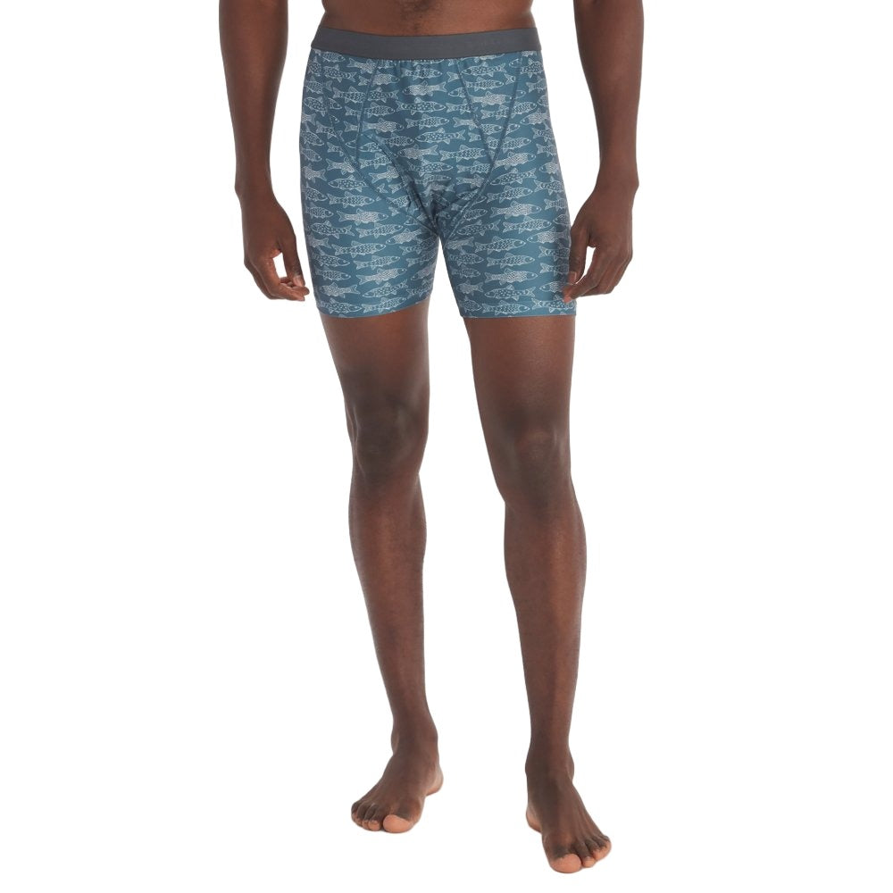 Ex'Officio Give-N-Go 2.0 Boxer Brief for Men Steel Blue Fish / M