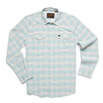Howler Brothers H Bar B Tech Long Sleeve Shirt for Men Eason Plaid : Seafoam #color_eason-plaid-seafoam