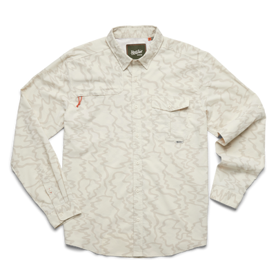 Howler Brothers Matagorda Longsleeve Shirt for Men Ocean Motion: Off White #color_ocean-motion-off-white