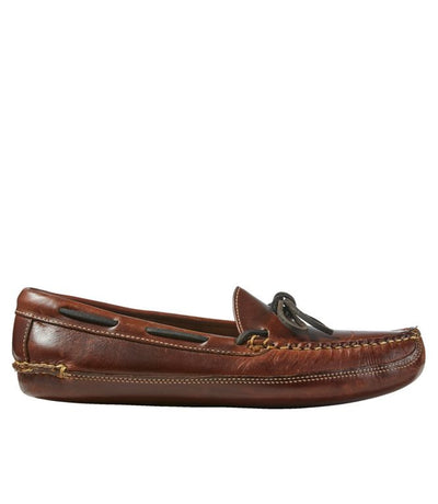 L.L.Bean Leather Double-Sole Slippers for Men, Leather-Lined Brown
