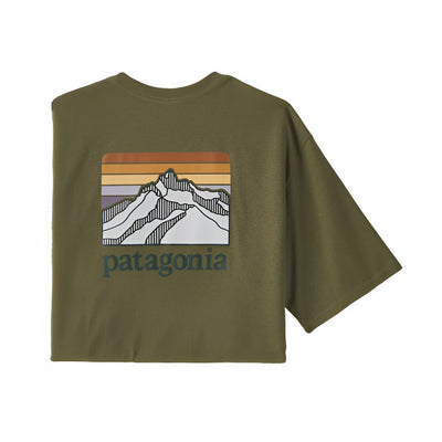 Patagonia Line Logo Ridge Pocket Responsibili-Tee for Men (Past Season) Wyoming Green