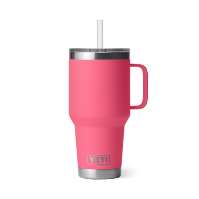Yeti Rambler 35oz Mug with Straw Lid Tropical Pink