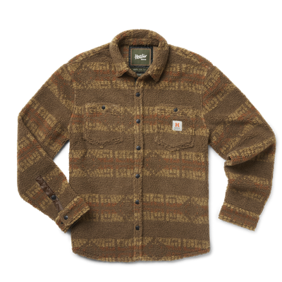 Howler Brothers Allegheny Fleece Overshirt for Men (Past Season) Mescal Stripe : Earth