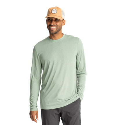 Free Fly Apparel Bamboo Lightweight Long Sleeve Shirt for Men Palm Green #color_palm-green