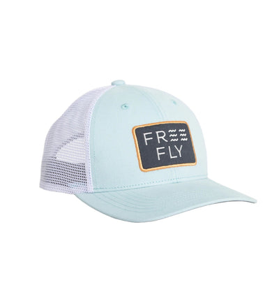 Free Fly Apparel Wave Trucker Hat for Youth Sea Mist #color_sea-mist