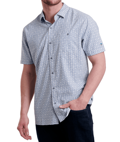 Kuhl Persuadr Short Sleeve Shirt for Men Coastal Mist