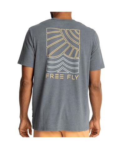 Free Fly Apparel Sun and Surf Pocket Tee for Men Heather Storm Cloud #color_heather-storm-cloud