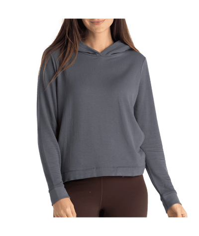Free Fly Bamboo Lightweight Fleece Cropped Hoodie for Women Storm Cloud #color_storm-cloud
