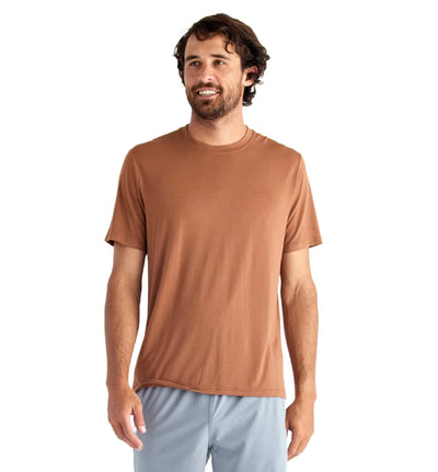 Free Fly Apparel Bamboo Motion Tee for Men (FINAL SALE) Desert Sand Red