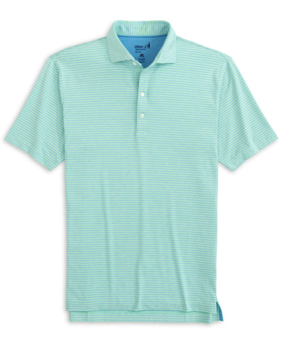 Johnnie-O Michael Striped Jersey Performance Polo for Men Jungle
