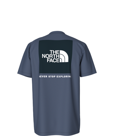 The North Face Short Sleeve Box NSE Tee for Men Shady Blue/TNF Black