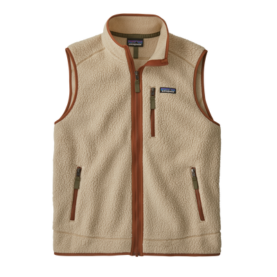 Patagonia Retro Pile Fleece Vest for Men El Cap Khaki w/Sisu Brown