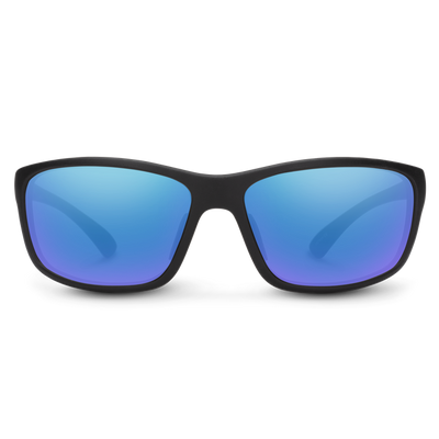 Suncloud Optics Sentry Sunglasses Matte Black + Polarized Blue Mirror Lens
