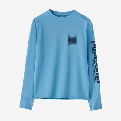 Patagonia Long-Sleeved Capilene Silkweight T-Shirt for Kids' (Past Season) Alpine Icon: Lago Blue