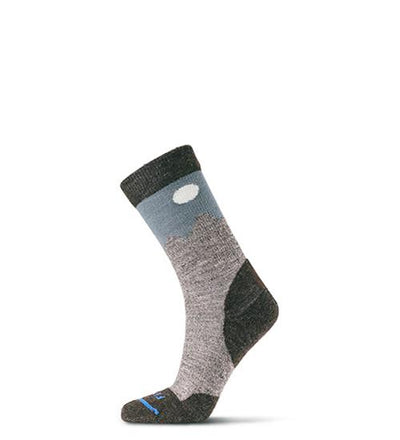 Fits Socks Light Hiker(Teton) Crew Socks Chestnut/Stormy Weather #color_chestnut-stormy-weather