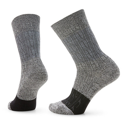 Smartwool Everyday Color Block Cable Zero Cushion Crew Socks for Women Charcoal #color_charcoal