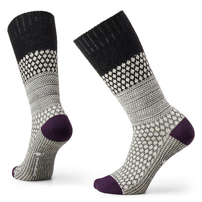 Smartwool Everyday Popcorn Cable Full Cushion Crew Socks for Women Black #color_black