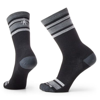 Smartwool Everyday Top Split Stripe Zero Cushion Socks for Men Black Charcoal #color_black-charcoal