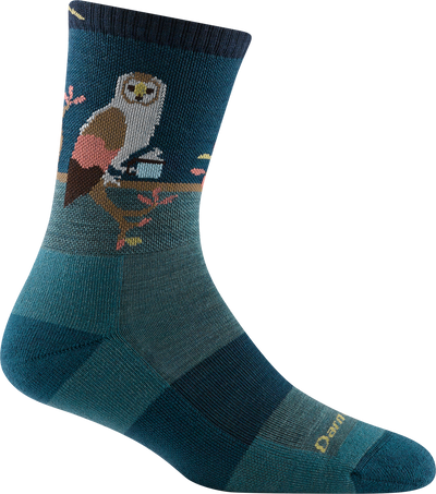 Darn Tough Critter Club Micro Crew Lightweight Hiking Socks for Women Teal #color_teal