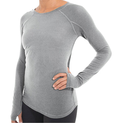 Free Fly Apparel Bamboo Shade Long Sleeve Shirt for Women Heather Grey #color_heather-grey