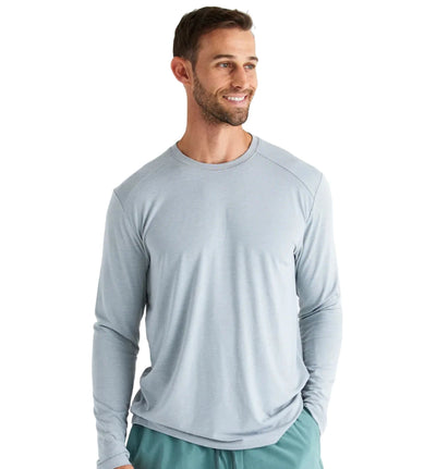 Free Fly Apparel Bamboo Shade Long Sleeve Shirt for Men Heather Aspen Grey #color_heather-aspen-grey