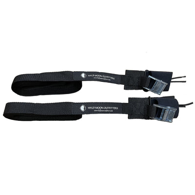 Half-Moon Outfitters Logo Tie Down Straps with Buckle Pads Black
