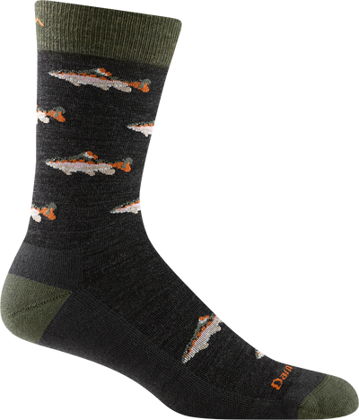 Darn Tough Spey Fly Crew Lightweight Lifestyle Socks for Men Charcoal