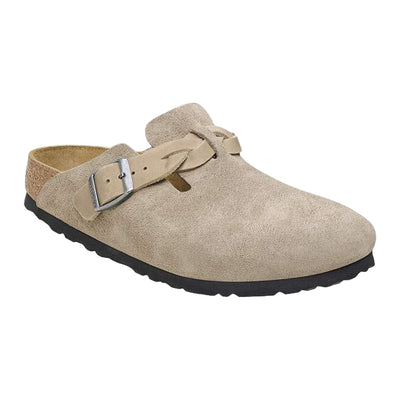 Birkenstock Boston Braided Suede Leather for Men Taupe