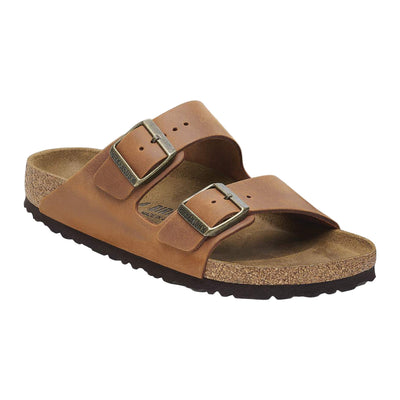 Birkenstock Arizona Oiled Leather Sandals for Men Cognac