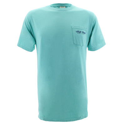 Half-Moon Outfitters Badge Logo Short Sleeve Pocket T-Shirt (SALE COLORS) Mint #color_mint