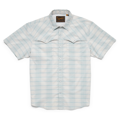Howler Brothers Open Country Short Sleeve Tech Shirt for Men Braden Plaid : Chalk