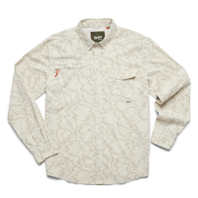 Howler Brothers Matagorda Longsleeve Shirt for Men Ocean Motion: Off White 