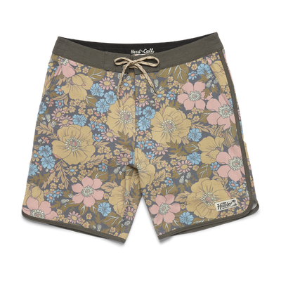 Howler Brothers Bruja Boardshorts for Men Flower Power : Cocoa #color_flower-power-cocoa