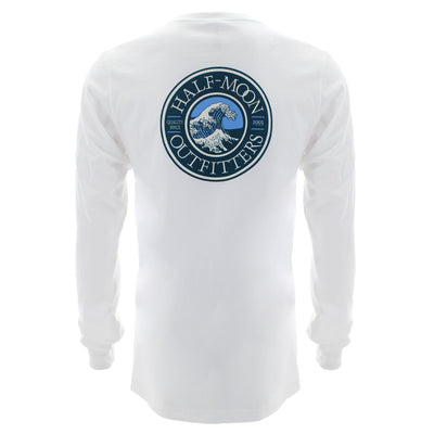 Half-Moon Outfitters Wave Logo Long Sleeve T-Shirt White
