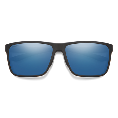 Smith Optics Riptide Sunglasses Matte Black + ChromaPop Glass Polarized Blue Mirror Lens