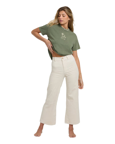 Billabong Free Fall High-Waisted Cord Pants for Women Whitecap