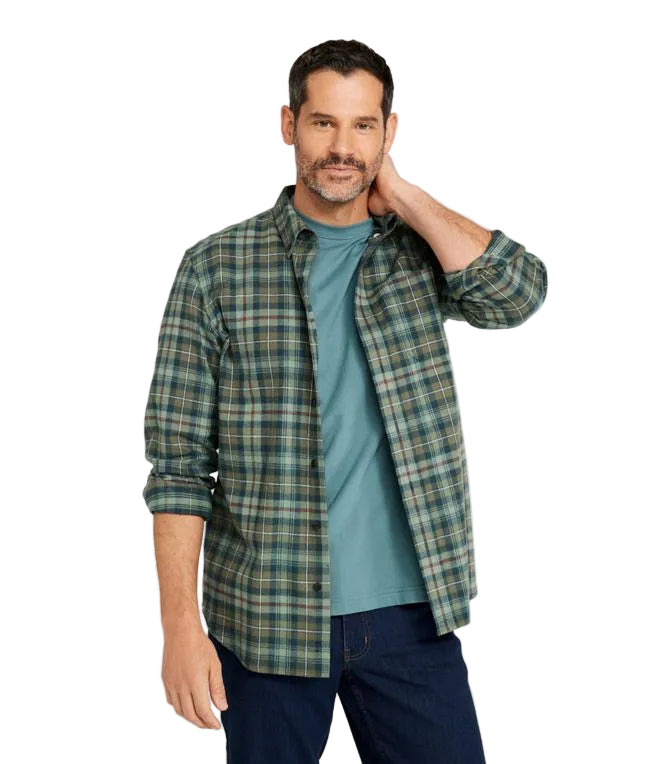 ll bean men's dress shirts L.L.Bean Scotch Plaid Slightly Fitted Flannel Shirt for Men (SALE) – Half-Moon Outfitters