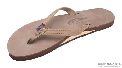 Single Layer Premier Leather with Arch Support and a 1/2" Narrow Strap for Women Dark Brown