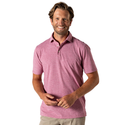 Duck Head Summerford Performance Pique Polo for Men Violet Quartz Heather