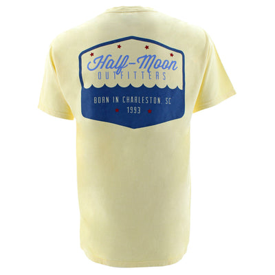 Half-Moon Outfitters Badge Logo Short Sleeve Pocket T-Shirt (SALE COLORS) Summer Squash #color_summer-squash
