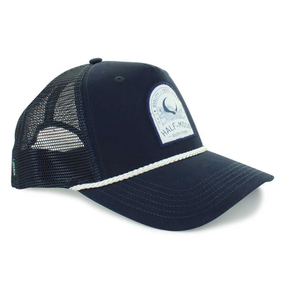 Half-Moon Outfitters Moon Arch Roadie Trucker Hat Navy/White Rope