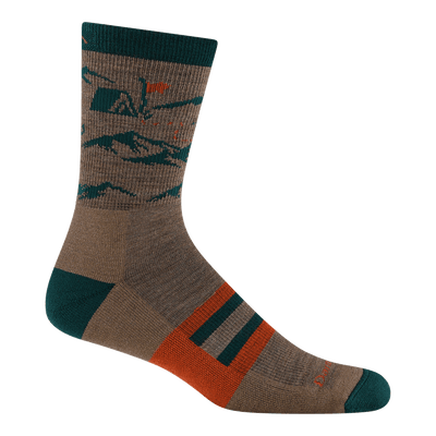 Darn Tough Hike Hut Micro Crew Midweight Hiking Socks for Men Bark