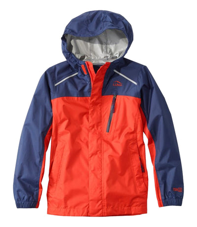 L.L. Bean Trail Model Rain Jacket for Kids Orange/Night