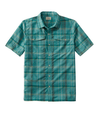 L.L. Bean SunSmart Cool Weave Short-Sleeve Shirt for Men Blue-Green #color_blue-green