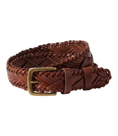 L.L. Bean Braided Leather Belt for Women Oakwood