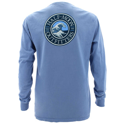 Half-Moon Outfitters Wave Logo Long Sleeve T-Shirt Frontier Blue