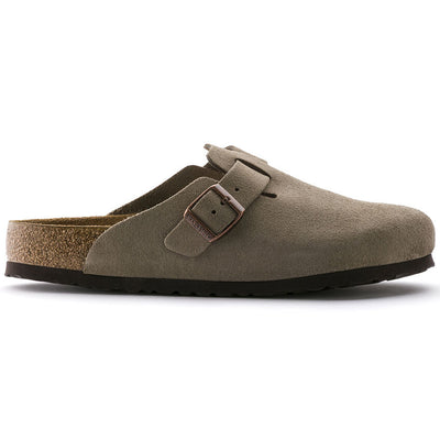 Birkenstock Soft Footbed Suede Leather Clogs for Women Taupe Suede