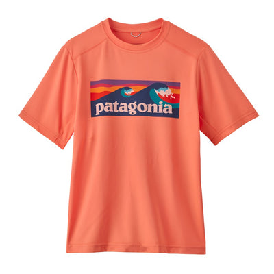 Patagonia Capilene Silkweight T-Shirt for Kids' (Past Season) Boardshort Logo: Coho Coral